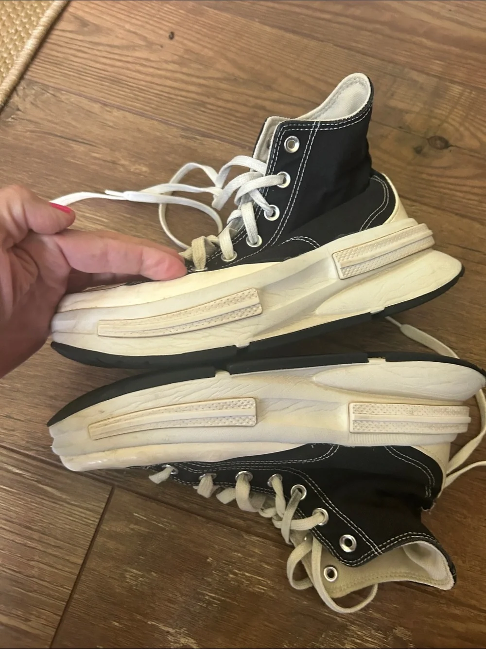 Converse Black and White High-Top Sneakers - Picture 7 of 9